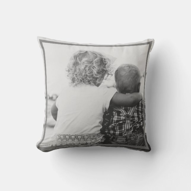 Custom photo name and quote throw pillow (Front)