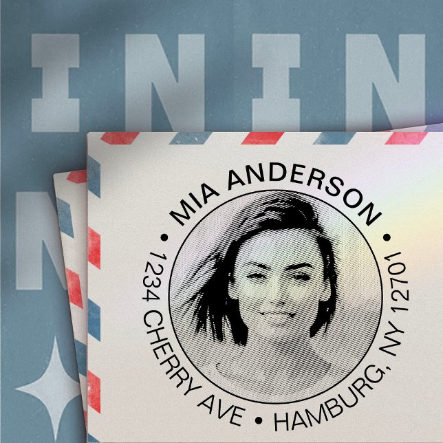 Custom Photo, Name and Return Address Self-inking Stamp (Creator Uploaded)