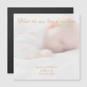 Custom photo, name Baby Birth Announcement magnet