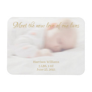 Custom photo name Baby Birth Announcement magnet