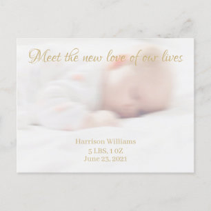 Custom photo name Baby Birth Announcement postcard