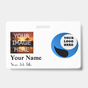 Custom Photo Name Badge Template