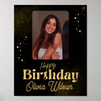 Custom Photo & Name Birthday  Poster