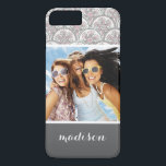 Custom Photo & Name Centle Vintage Pattern iPhone 8 Plus/7 Plus Case<br><div class="desc">Gentle pastel vintage seamless pattern with circles (vector) © and ® Bigstock® - All Rights Reserved.</div>