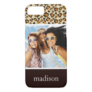 Custom Photo & Name Cheetah skin pattern Case-Mate iPhone Case