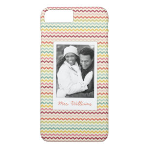 Custom Photo & Name Chevron Pattern 4 iPhone 8 Plus/7 Plus Case