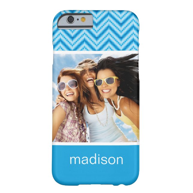 Custom Photo & Name Chevron Pattern Background Case-Mate iPhone Case (Back)