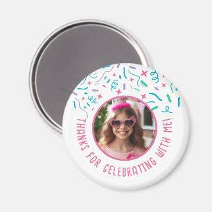 Custom Photo Name Confetti Celebration Thank You  Magnet