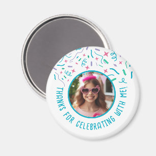 Custom Photo Name Confetti Celebration Thank You Magnet