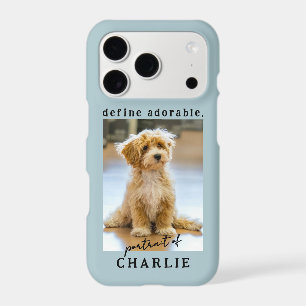 Custom Photo Name Cute Dog Fun Phrase Dusty Blue