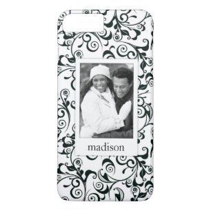 Custom Photo & Name Damask iPhone 8 Plus/7 Plus Case