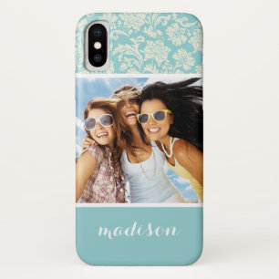 Custom Photo & Name Damask Pattern 3 Case-Mate iPhone Case