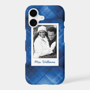 Custom Photo & Name Dark blue hi-tech background