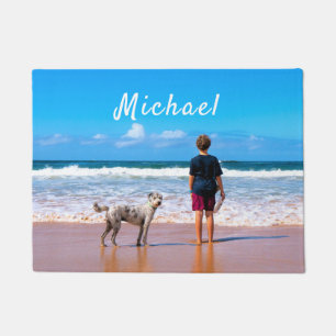 Custom Photo Name Doormat Your Photos with Pets