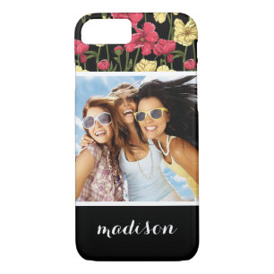 Custom Photo & Name Elegant floral pattern 2 Case-Mate iPhone Case