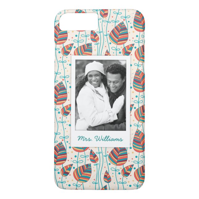 Custom Photo & Name Floral pattern 5 Case-Mate iPhone Case (Back)