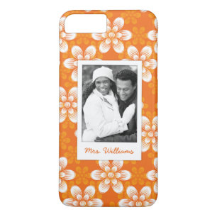 Custom Photo & Name Flowers Pattern Case-Mate iPhone Case