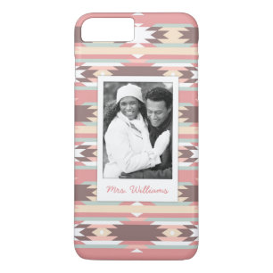 Custom Photo & Name Geometric Aztec Pattern 2 Case-Mate iPhone Case