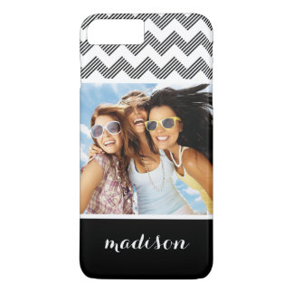 Custom Photo & Name Geometric zigzag pattern Case-Mate iPhone Case