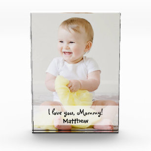 Custom Photo Name I love you mommy  Block