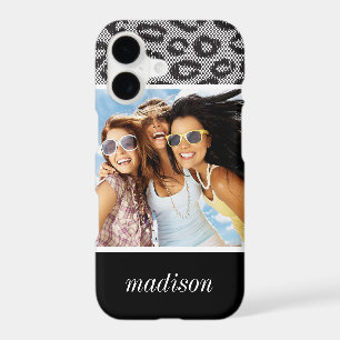 Custom Photo & Name lace with leopard pattern