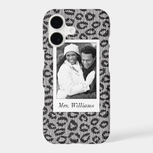Custom Photo & Name lace with leopard pattern