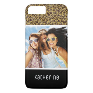 Custom Photo & Name Leopard Fur iPhone 8 Plus/7 Plus Case