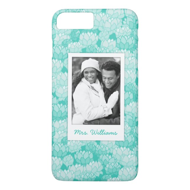 Custom Photo & Name Lotus pattern 2 Case-Mate iPhone Case (Back)