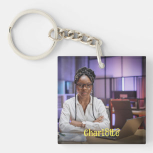 Custom Photo Name Message Personalize Keychain