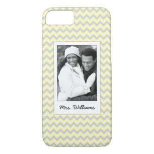 Custom Photo & Name Pastel Chevron Pattern Case-Mate iPhone Case