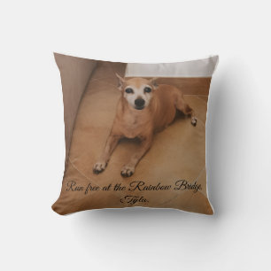 Custom Photo & Name Pet Memorial  Throw Pillow