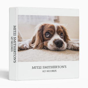 Custom Photo Name Pet Vet Medical Records  Binder