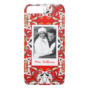 Custom Photo & Name Portuguese Tile Pattern Case-Mate iPhone Case