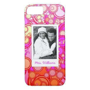 Custom Photo & Name Retro Circles iPhone 8/7 Case