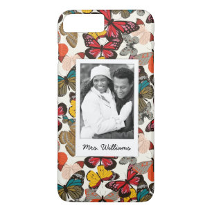 Custom Photo & Name Retro floral pattern 7 Case-Mate iPhone Case