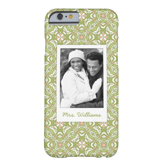 Custom Photo & Name retro pattern background 2 Case-Mate iPhone Case (Back)