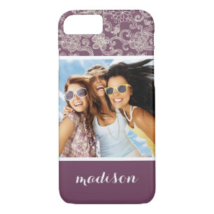 Custom Photo & Name Retro pattern iPhone 8/7 Case