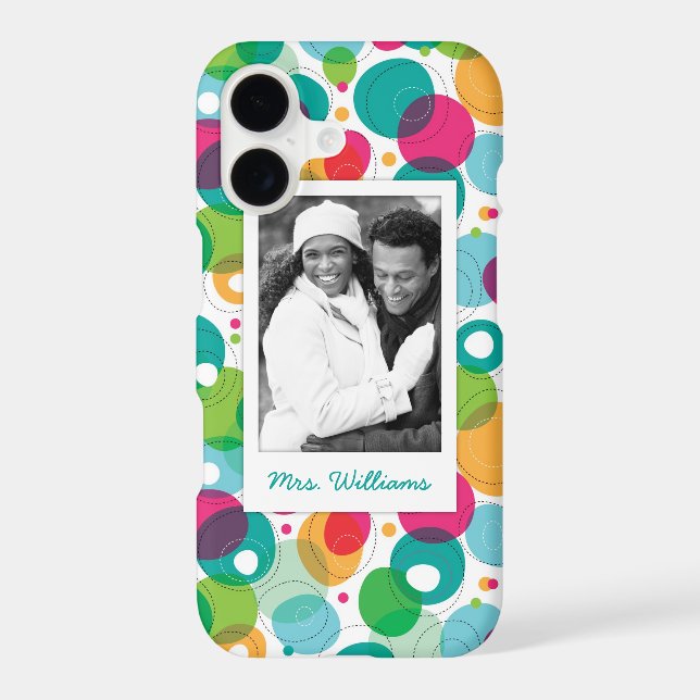 Custom Photo & Name Round bubbles kids pattern (Back)