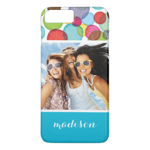 Custom Photo & Name Round bubbles kids pattern 2 Case-Mate iPhone Case
