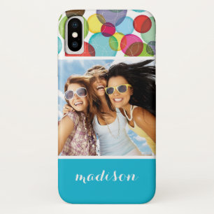 Custom Photo & Name Round bubbles kids pattern 2 Case-Mate iPhone Case