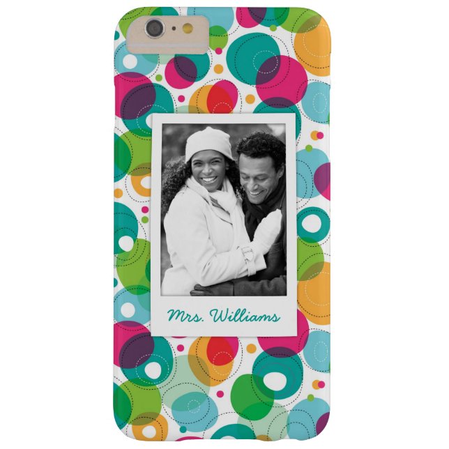 Custom Photo & Name Round bubbles kids pattern Case-Mate iPhone Case (Back)
