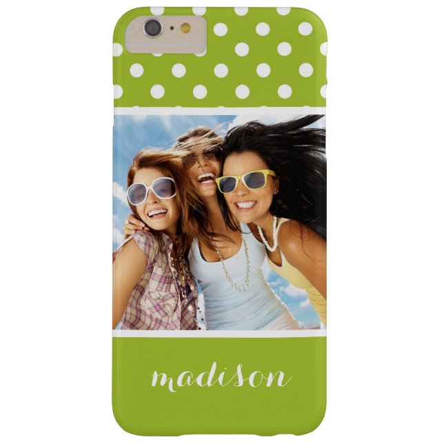 Custom Photo & Name Spring pattern with polka dots Case-Mate iPhone Case (Back)