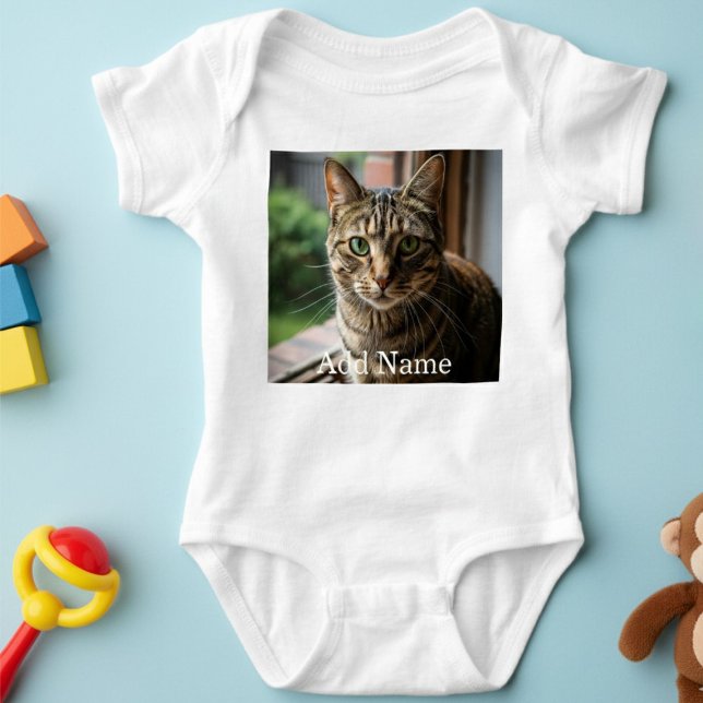 Custom Photo Name Text Personalized Baby Bodysuit (Creator Uploaded)