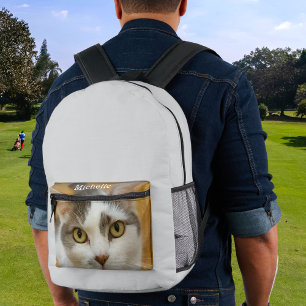Custom Photo Name Text Personalized Printed Backpack