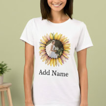 Custom Photo Name Text Personalized sunflower 