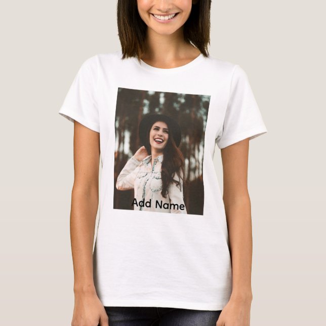 Custom Photo Name Text Personalized T-Shirt (Front)