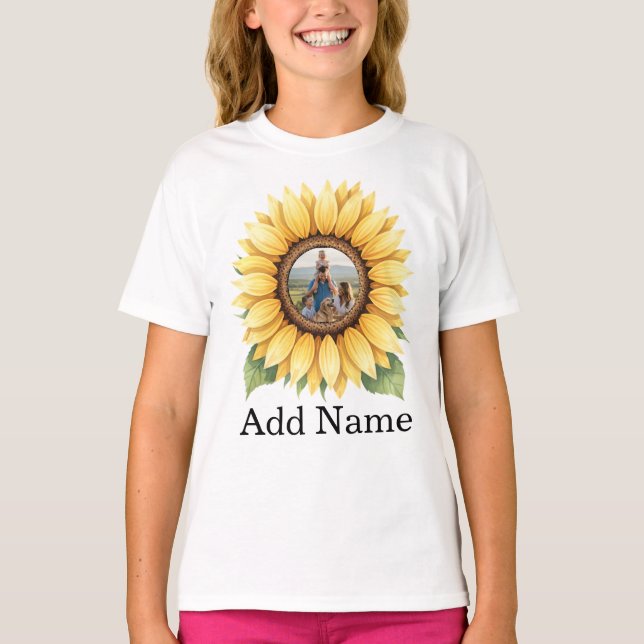 Custom Photo Name Text Personalized  T-Shirt (Front)
