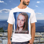Custom Photo Name Text Personalized T-Shirt<br><div class="desc">Upload your photo, add a name or text, and easily create your personalized photo t-shirt. Click CUSTOMIZE to change the text colour. You can TRANSFER this DESIGN on other Zazzle products and adjust it to fit most of the Zazzle items. You can also click CUSTOMIZE FURTHER to add, delete or...</div>