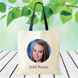 Custom Photo Name Text Personalized Tote Bag<br><div class="desc">Upload a photo, add text, and easily create your personalized tote bag. Click CUSTOMIZE FURTHER to change the text colour. You can TRANSFER this DESIGN on other Zazzle products and adjust it to fit most of the Zazzle items. Standard Studio designs are made in high-resolution vector graphics for a professional...</div>
