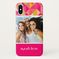 Custom Photo & Name Triangles geometrical pattern